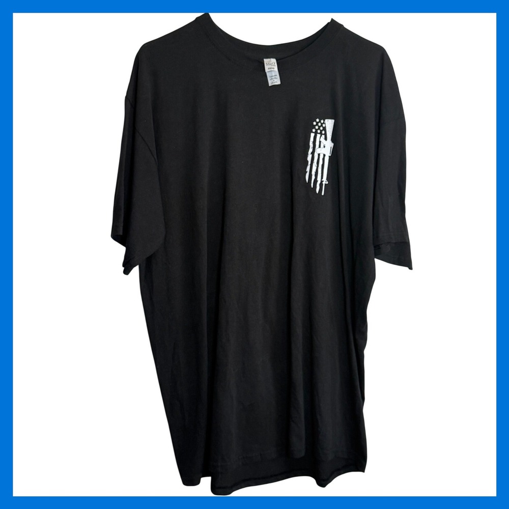 M&O Gold Come and Take It Pitbull American Flag Rifle Graphic Tee Black XL